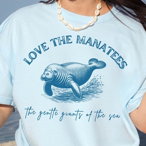 Cute Manatee Lover Shirt Ocean Animal Tshirt Chubby Mermaids Ocean Inspired Style Sea Cow Tee Womens Sea Animal Shirts Gift For Mom Friend
