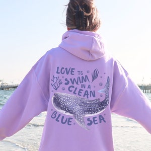 Whale Shark Hoodie Ocean Inspired Style Ocean Life Shirt Beachy Sweatshirt Coconut Girl Clothes Ocean Beach Hoodie Protect The Locals