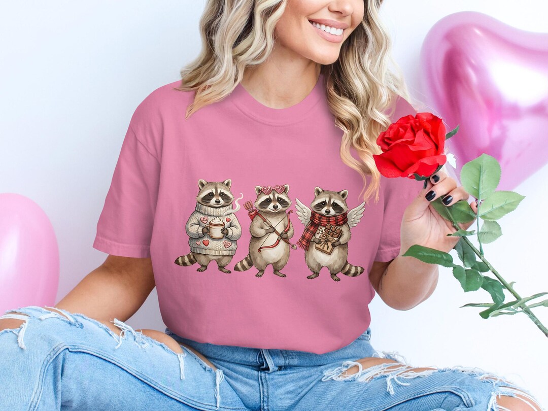 Cupid Raccoon Valentine Raccoon Shirt PNG, Love Cupid Raccoon Sublimation Design ...
