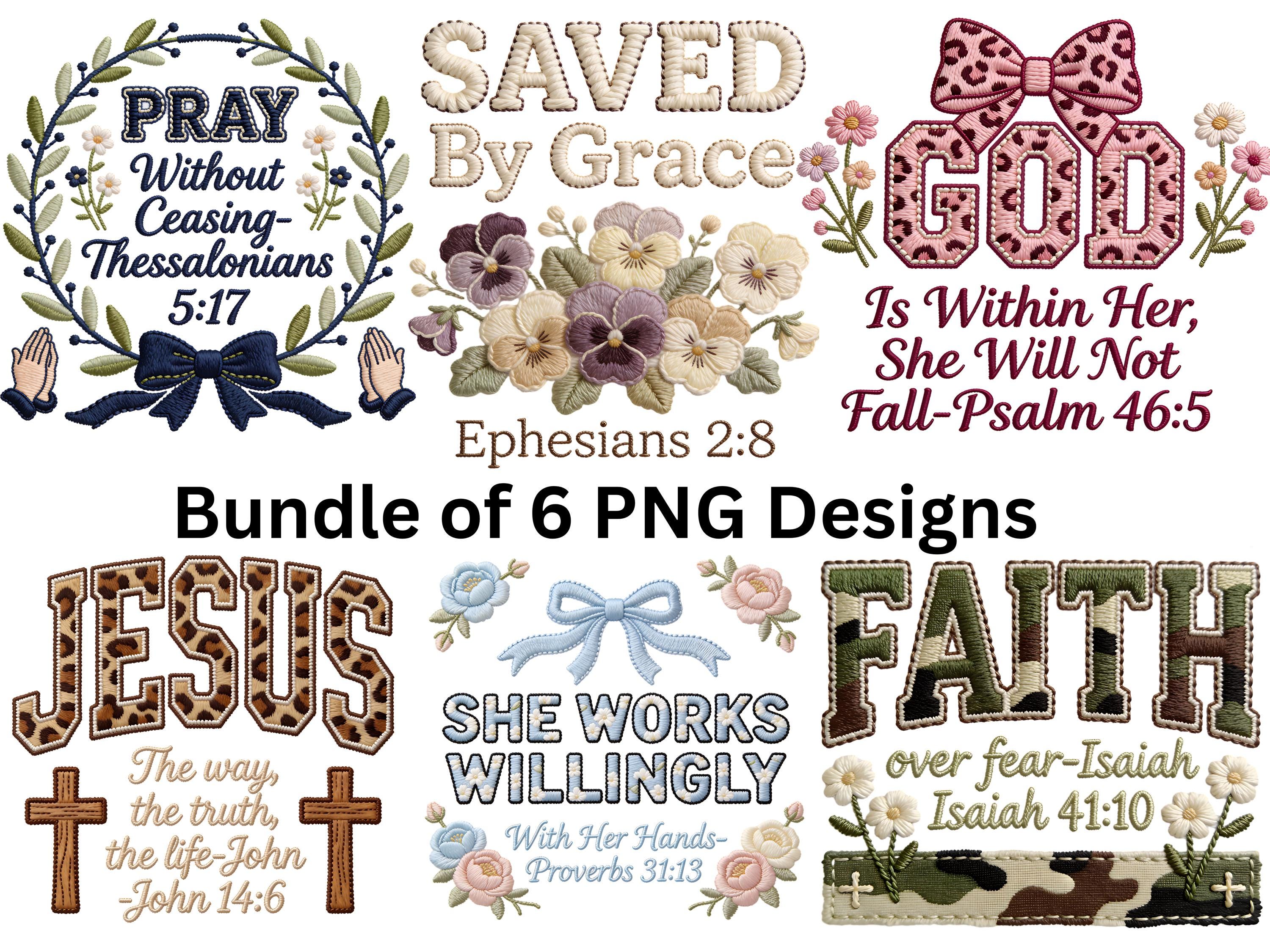 Scripture Verse Ribbon Bible Verse Bundle PNG, Faith Christian Sublimation Designs, Faux ...