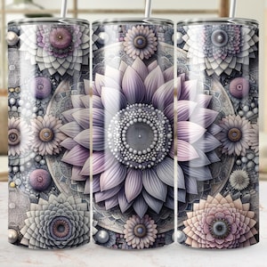 Floral Tumbler Wrap, 20 oz Skinny Flower Tumbler PNG, Watercolor Flower Sublimation Design, Digital Download Design