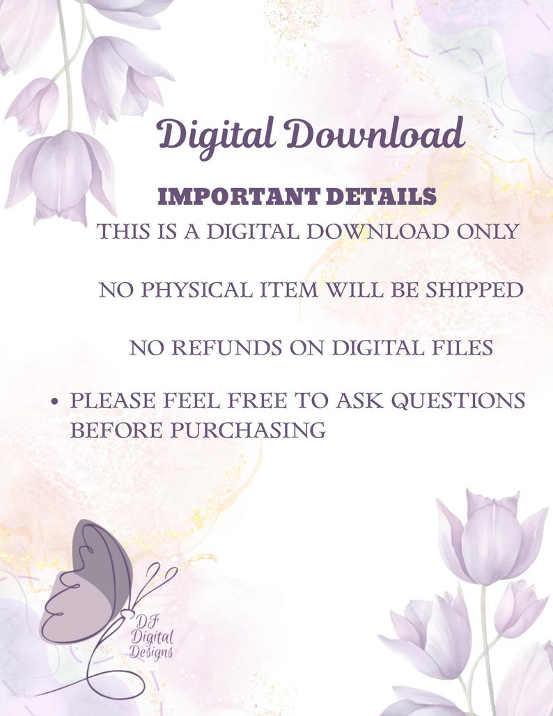 Pode incluir: Gr&aacute;fico de download digital com um fundo suave em aquarela em tons de roxo, rosa e dourado. O texto inclui "Download digital" e "Detalhes importantes", enfatizando que &eacute; um produto digital.
