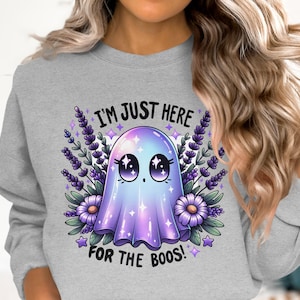 Cute Ghost T-Shirt PNG, Kawaii Ghost Sublimation Design, Spooky Season Digital Design,  Trendy Halloween Ghost Instant Digital Download