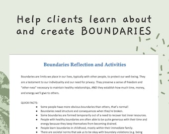 Boundaries Worksheet with Reflection Activities