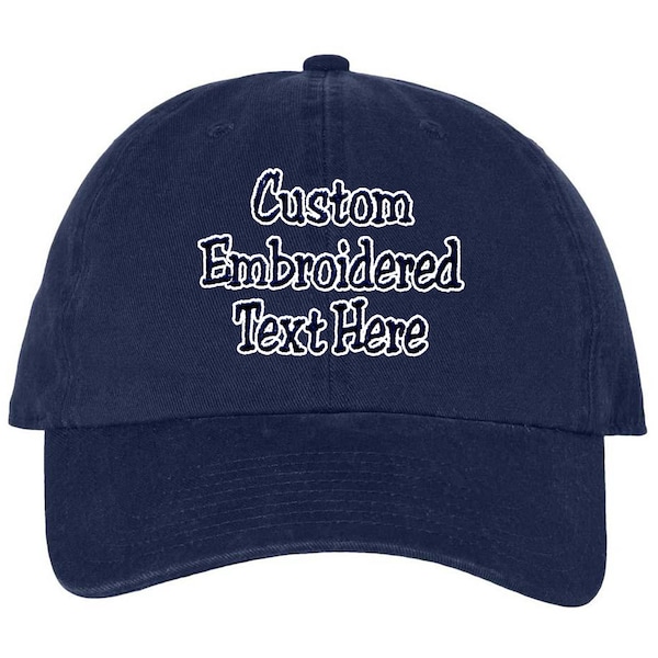 Personalize Your Hat / Make Your Statement Dad Cap Unisex Custom Embroidered Personalized Cap Unisex Logo Art Strap Back