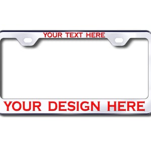 Custom Made License plate frame | 100% Metal, Laser Engraved or vinyl printed Car plate Black, Chrome, Stainless steel, Hot Pink Tag