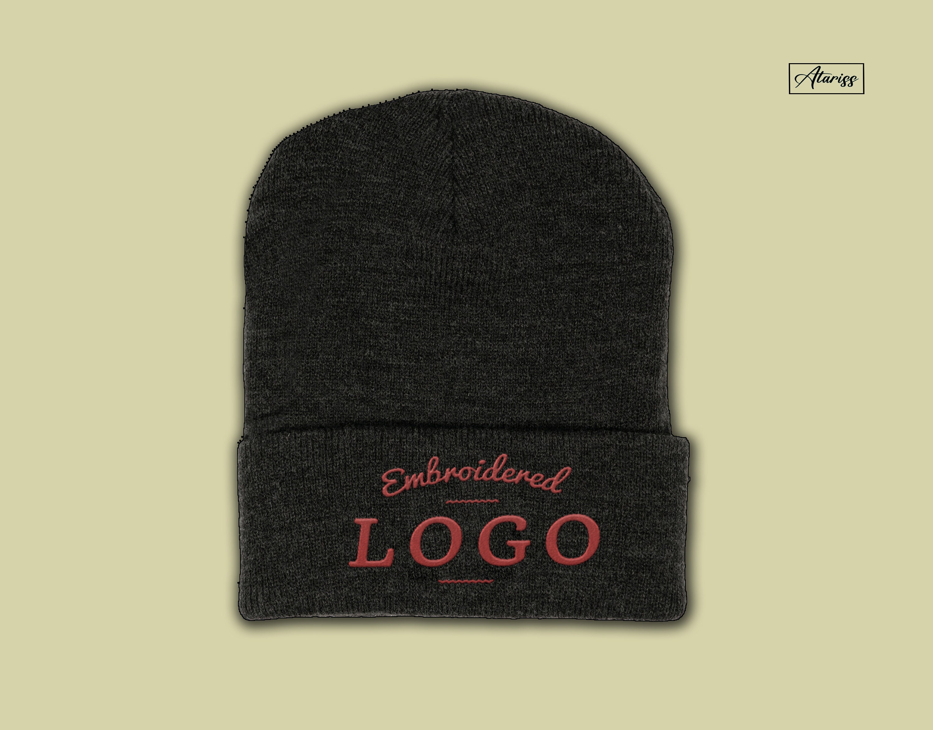 Custom Embroidered Cuffed Knit Beanie: Any Logo, Text, or  display picture 1