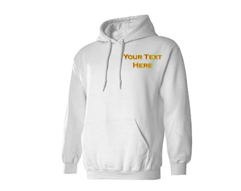 Custom Embroidered Hoodie: Personalized Logo Text, Unisex Stitched Sweatshirt