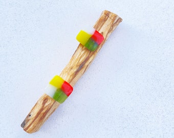 Fused Glass Stud Earrings, Colorful Geometric Jewelry