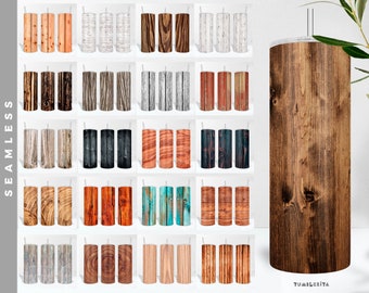 Woodgrain Tumbler PNG Mega Bundle, Seamless Wood Texture Cup Design Set, Big Wood Tumbler Bundle, Rustic Wood Sublimation Wraps, 20oz Skinny
