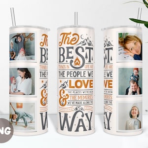 家族の写真と名言タンブラー PNG ラップ、シームレスな写真コラージュ カップ デザイン、写真付きタンブラー、20 オンス タンブラー用昇華 PNG ラップ