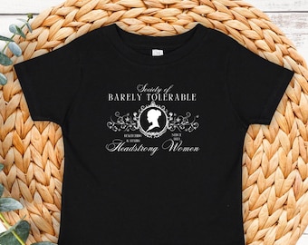TODDLER INFANT Barely Tolerable Pride and Prejudice Shirt Jane Austen Literature Vintage Old Money Aesthetic Holiday Gift Fine Jersey Tee