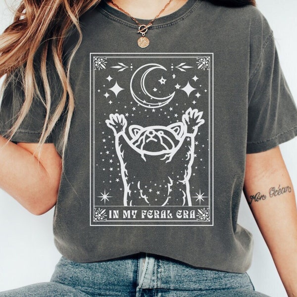 In My Feral Era Shirt Raccoon Shirt Mystical Tee Raccoon Gifts Racoon Tshirt Tarot Card Shirt Shirts That Go Hard