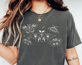 Celestial Moth Tshirt Moth Shirt Lunar Moth Simple Whimsigoth Goblincore Mystical Tee