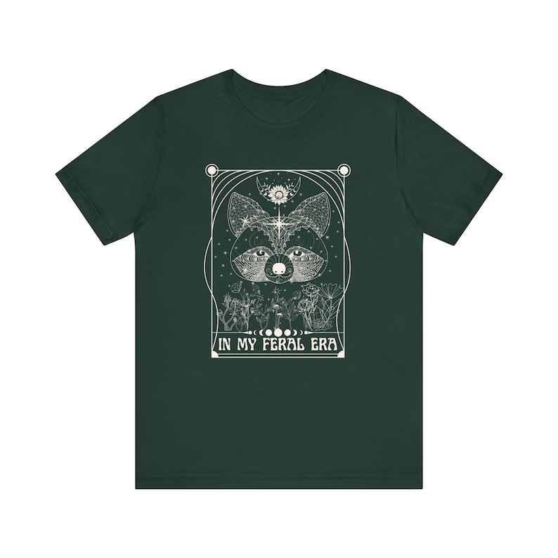 En mi era salvaje mapache místico hongo y flor camisa mapache camiseta mapache regalos tarot tarjeta camisa celestial imagen 4