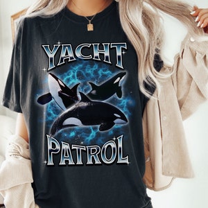 Yacht Patrol Orca Shirt Wal Shirt Ozean Tier Shirt Orca Geschenk für Walliebhaber Sink the Reich Orca Meerestiere Bootleg Design