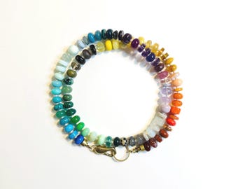 Mixed Gem Beaded Boho Necklace