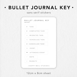 Bullet Journal-sleutelstickers voor planners | Bujo-stickers | Scriptstijl
