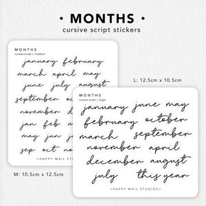 Adesivi per mesi / Adesivi per planner / Adesivi per bullet journal / Adesivi per script