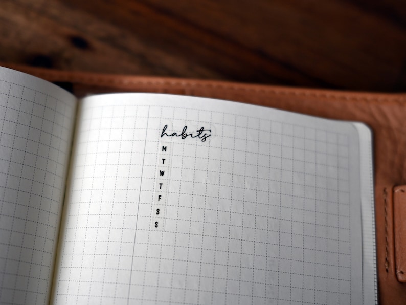 Habit Tracker Stickers for Planners | Bullet Journal Stickers | Script ...