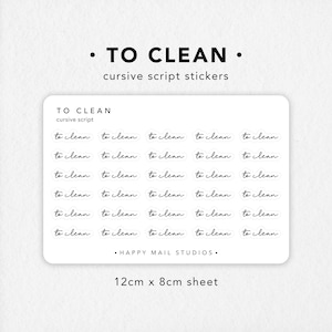 Stickers schoonmaken | Plannerstickers | Bullet Journal-stickers | Scriptstickers