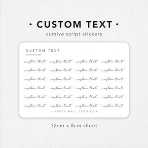 Aangepaste tekstscriptstickers | Plannerstickers | Bullet Journal-stickers | Scriptstickers | Gepersonaliseerde stickers