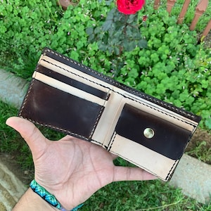 Leather Bifold Wallet with Coin Pocket