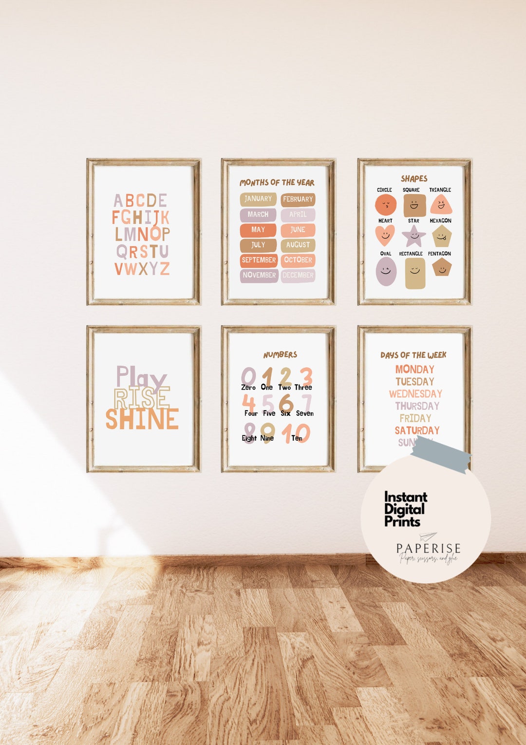 Posters for Homeschool Educational Prints Montessori Classroom Wall Art