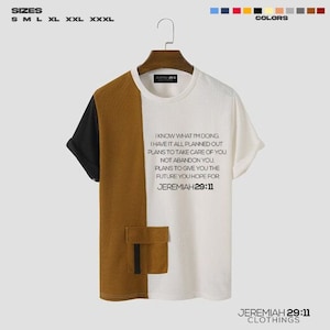 Jeremiah 29:11 Brown and White Tees Christian Streetwear  Christian T-Shirt Christian Apparel Faith Gift Men Faith Gift Women J2911