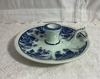 ヴィンテージ デルフトブルー チャンバースティック キャンドル