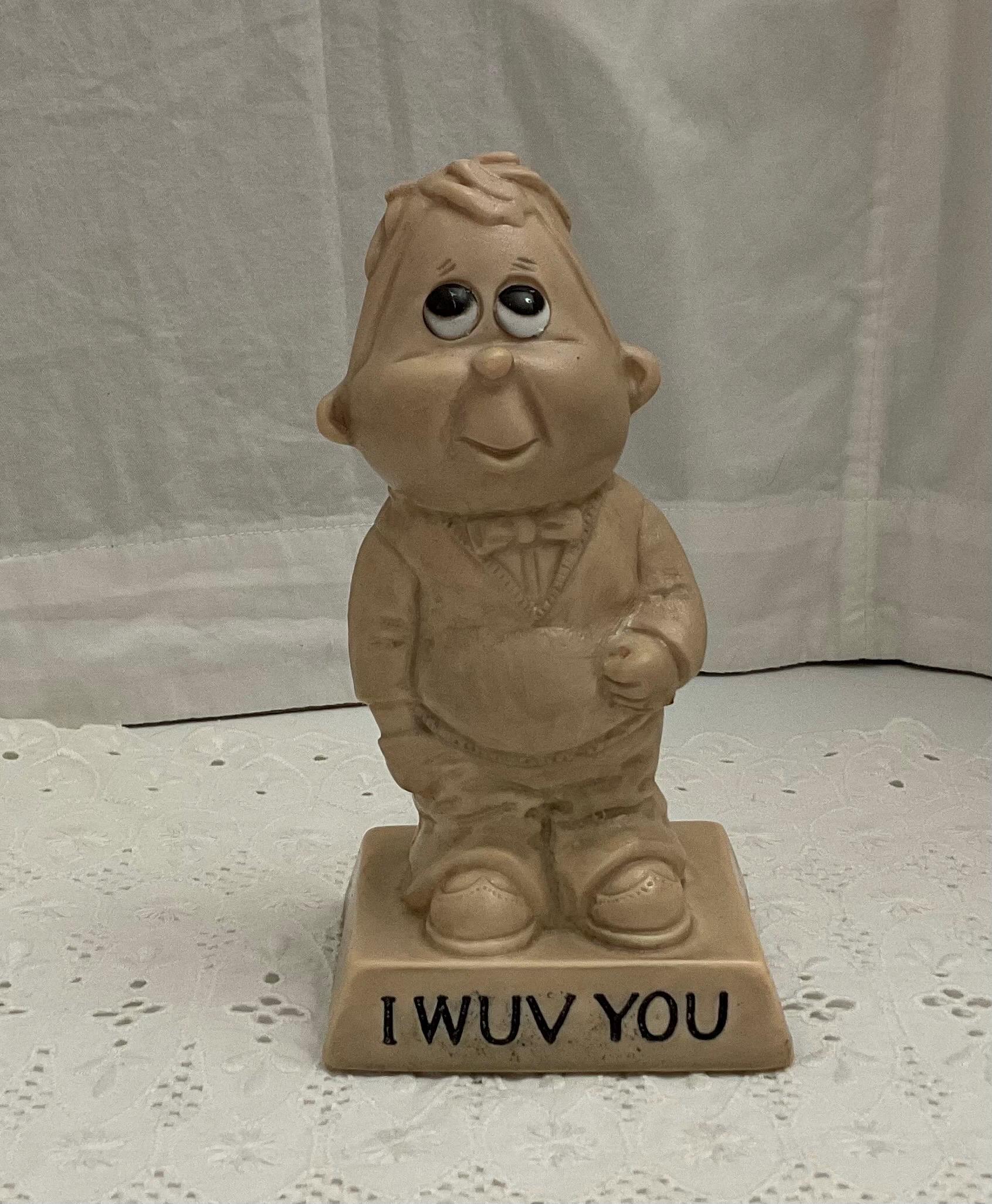 70年代　USA製　キャラクター像 I WUV YOU I Wuv You Statue 9086 Made in USA Wallace Berrie Co 1973 - Etsy