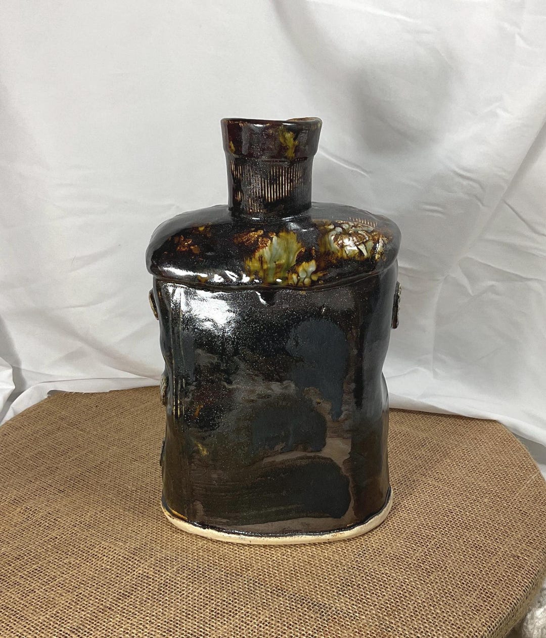 Vintage Studio Art Pottery Bottle/vase Hand Thrown Ceramic. Signed ...