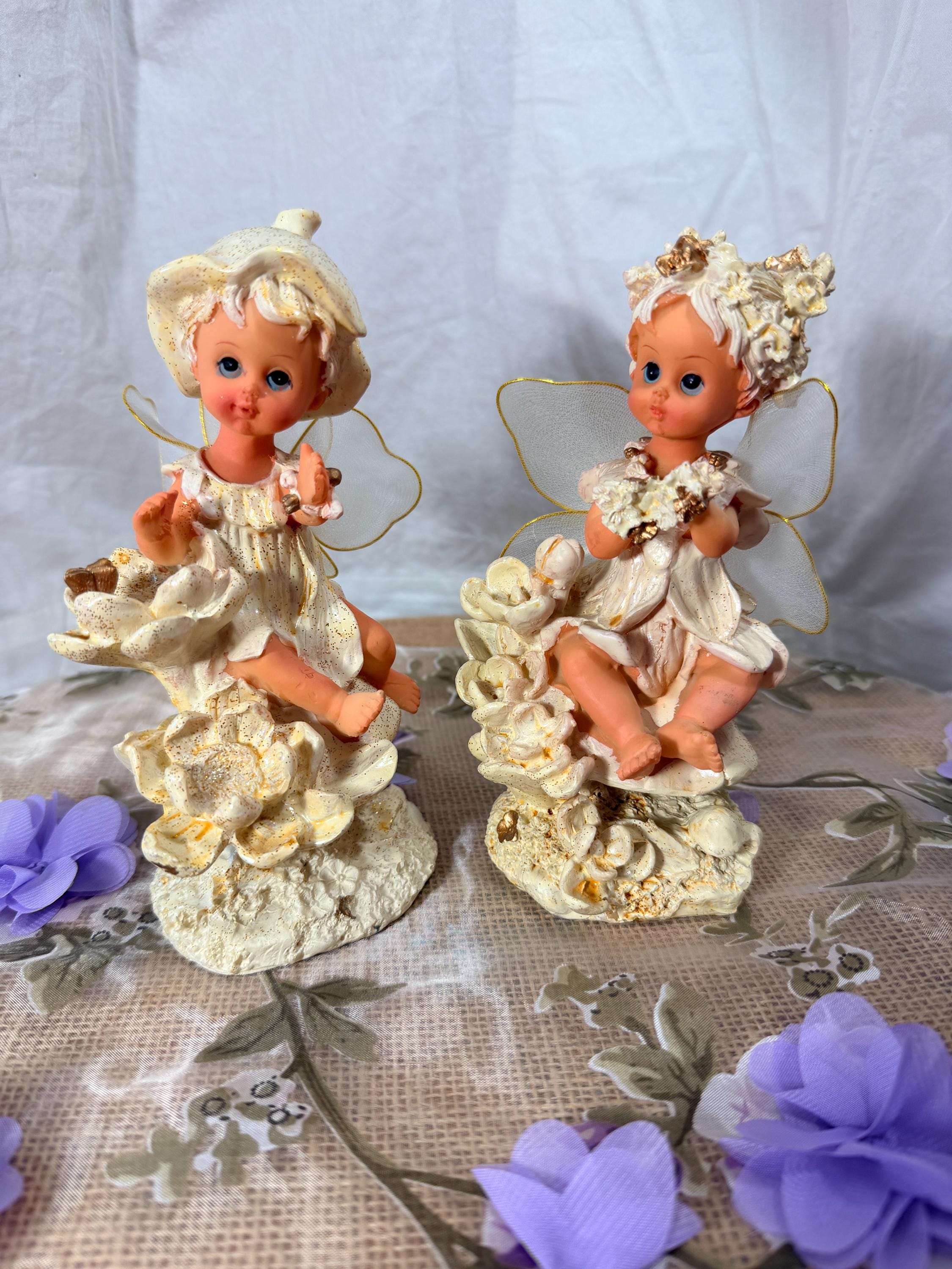 Set of Two Vintage Angel Figurines. - Etsy