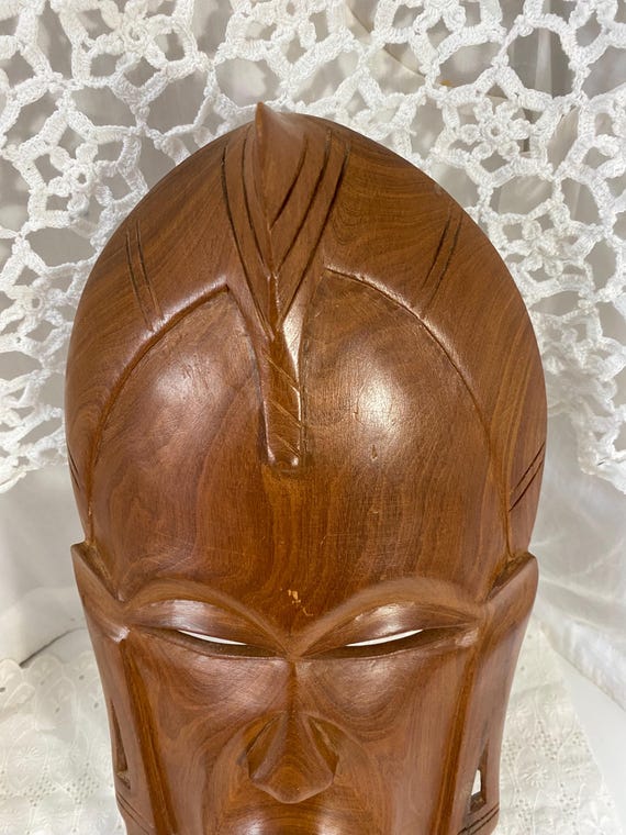 アフリカ起源のヴィンテージの手彫り木製部族マスク。 - Etsy 日本