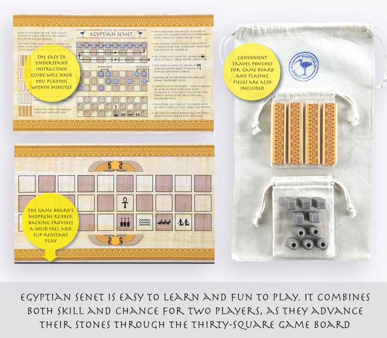 Blue Ibis Egyptian Senet Board Game - Etsy