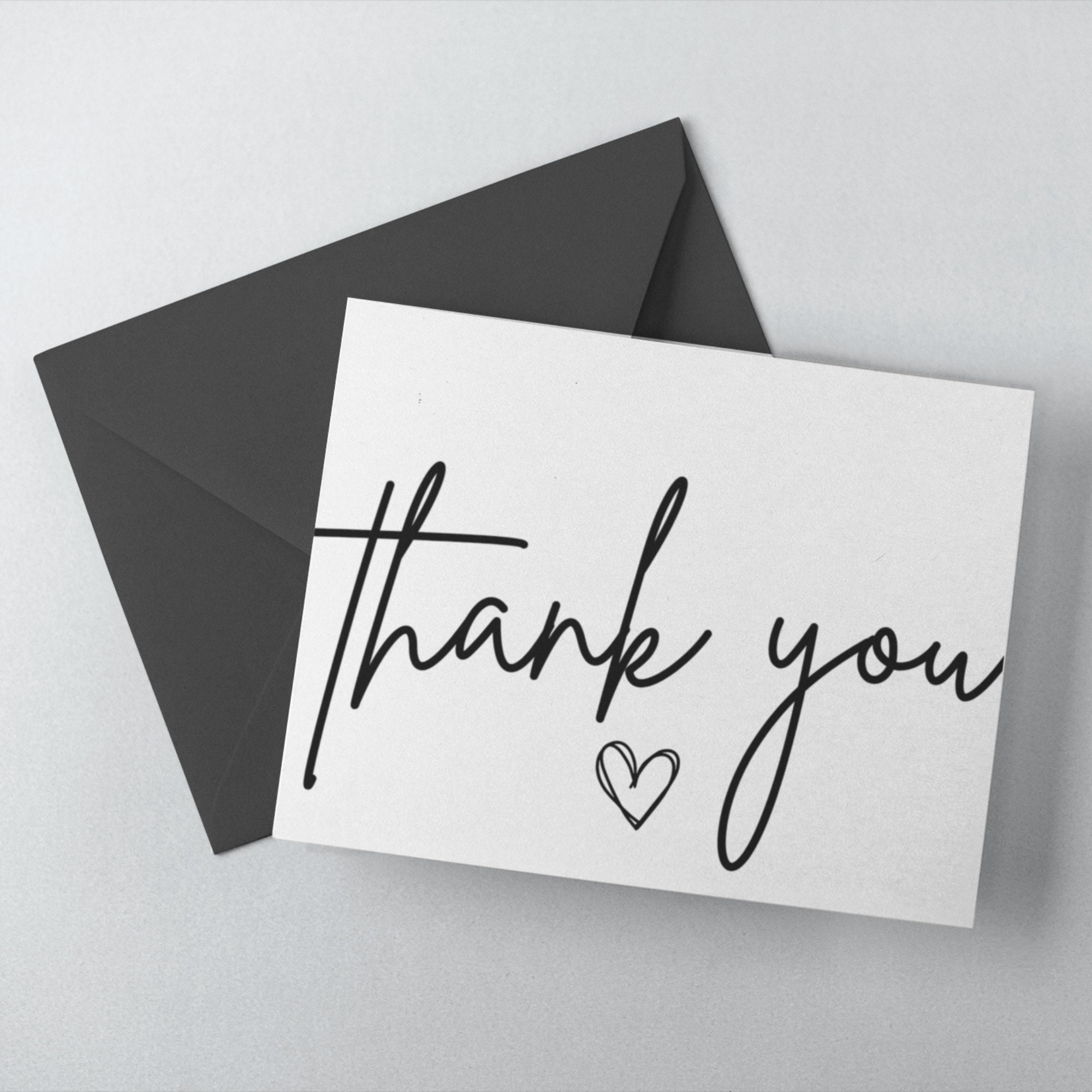 Small Thank You Cards Business Card Size (2X3,5) Mini Thank You Note Cards, Simple Elegant Design, Thick Cardstock, Blank Backside for Notes, Gift
