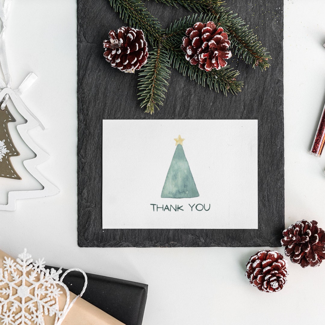 Printable Thank You Card Holiday Etsy