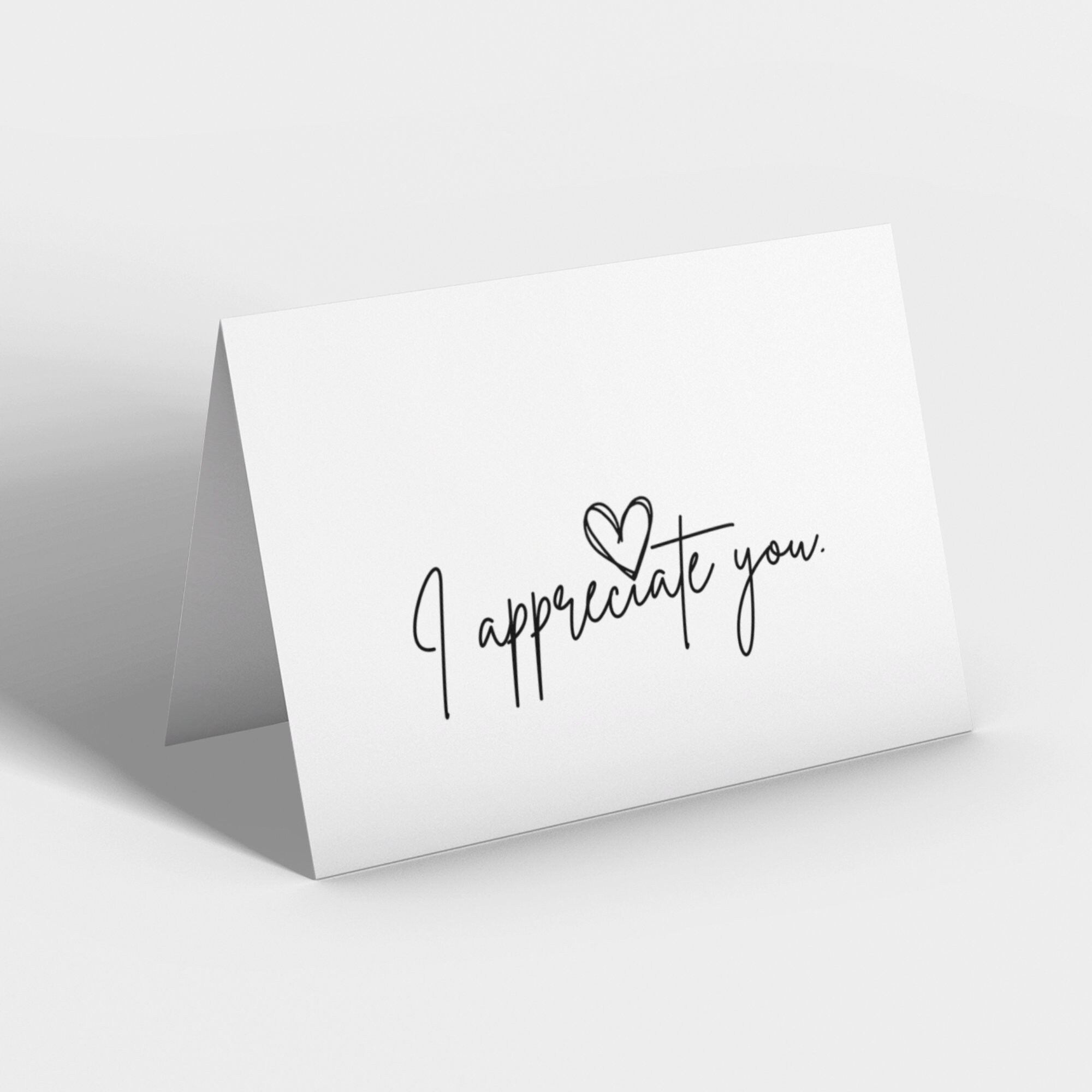 Printable Thank You Card - I Appreciate You - Digital Download - Etsy