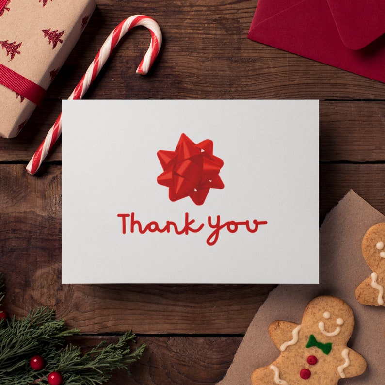 Printable Thank You Card Holiday Etsy