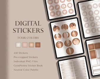 Digital Stickers | Aesthetic Digital Stickers for GoodNotes, Notability | Digital Planner Stickers | Pre Cropped iPad Stickers