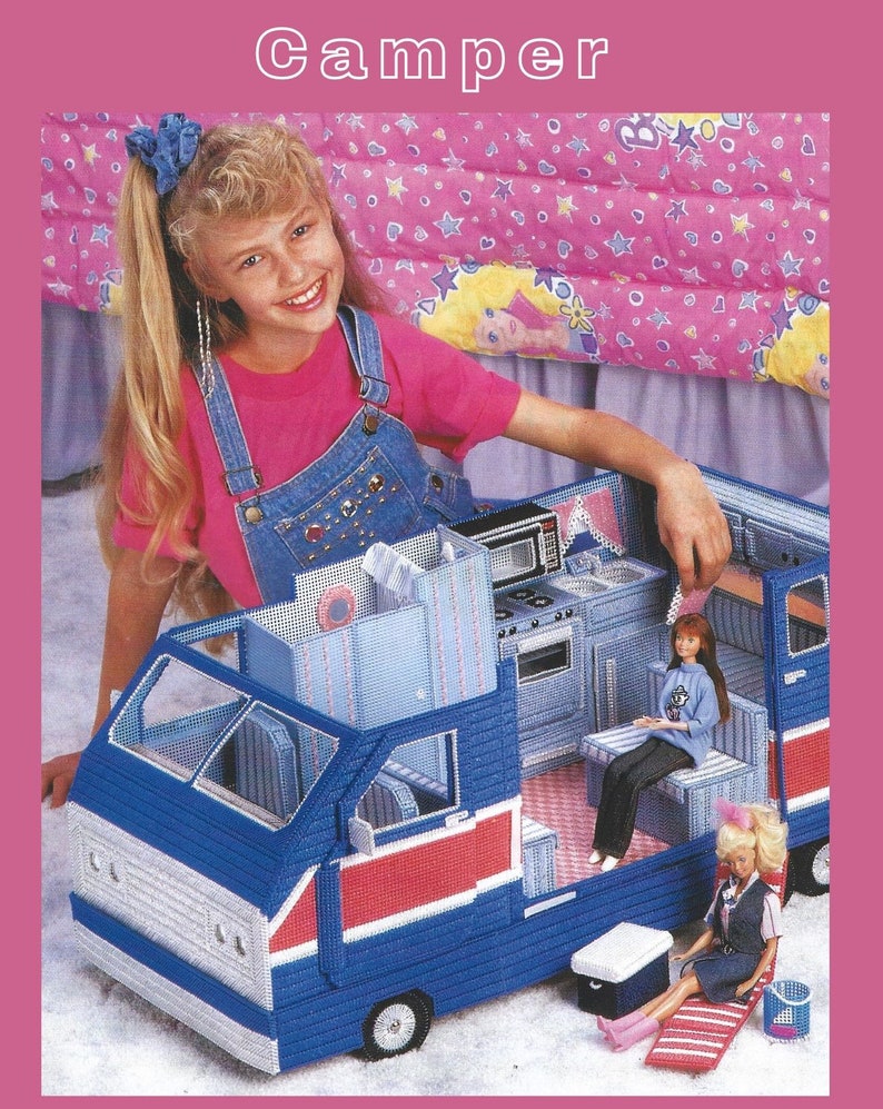 Vintage Plastic Canvas Camper Booklet Pattern From the Etsy