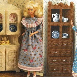 Wzory Vintage Plastic Canvas Fashion Mixed Lot || Vintage z lat 90. || Meble do domku dla lalek || Ulotka z wzorami miniatur DIY