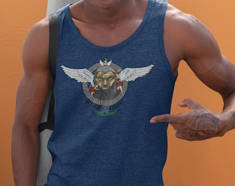 Winged God Tank Top: Greek Gym Shirt, Rizz God V.2 Design