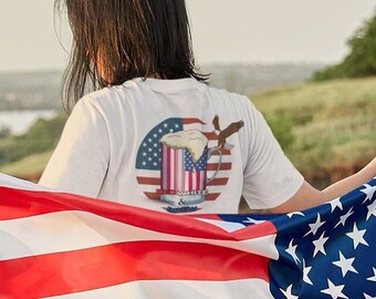 Red White and Brew T-Shirt: Patriotic American Flag Beer Tee