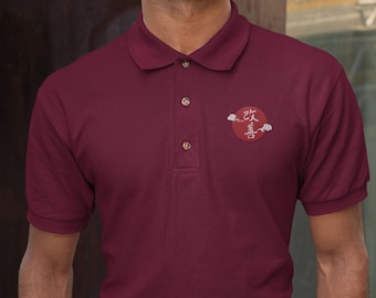 Kaizen Sport Polo Shirt: Japanese Kanji Design