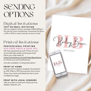 Invitación a fiesta de verano con flamenco rosa: Plantilla editable de Canva (descarga digital) imagen 6
