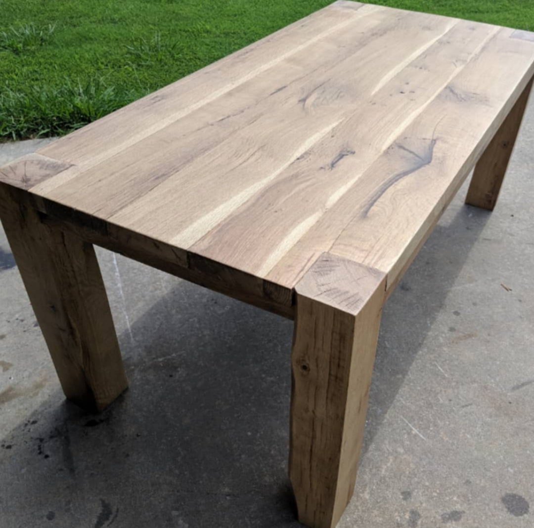 Quartersawn White Oak Parsons Table, Modern Dinner Tables, Large White