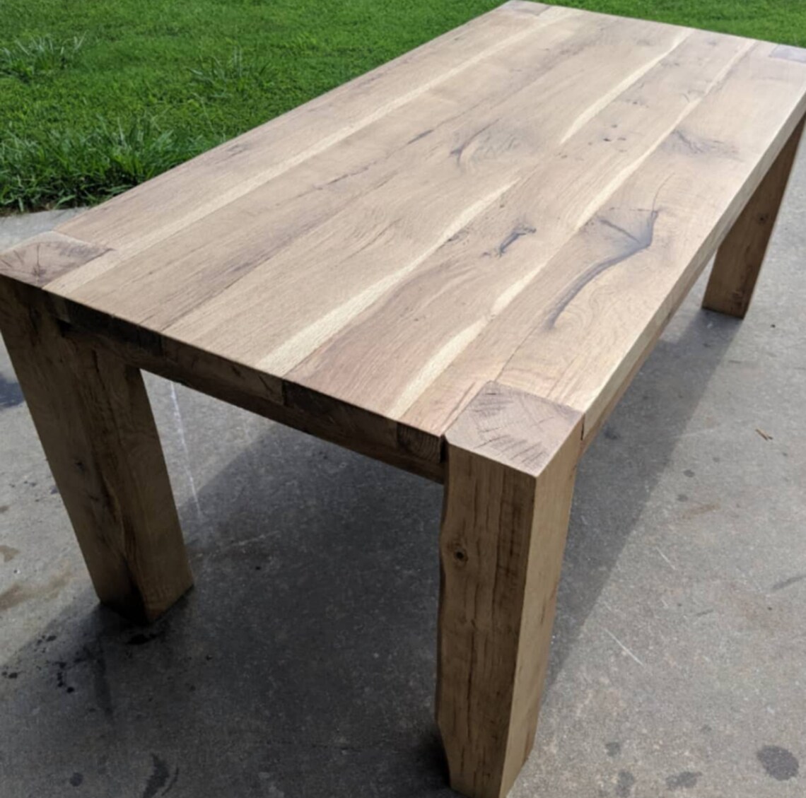 Quartersawn White Oak Parsons Table, Modern Dinner Tables, Large White