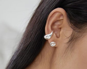 Minimal sterling silver ear cuff, ear cuff no piercing, non pierced earrings, ear cuff earrings, Fake piercing, Conch earring Conch piercing