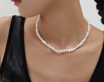 Real baroque pearl necklace Pearl choker necklace Natural pearl necklace Small pearl necklace Dainty pearl necklace Simple pearl necklace